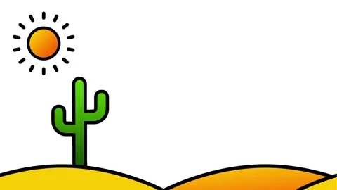 Desert Sun and Cactus Landscape Stock Footage 343518985