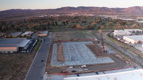 Desert Sunrise Construction Site in Palmdale, California 動画素材 345970223