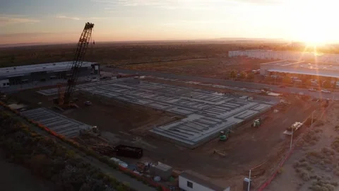 Desert Sunrise Construction Site in Palmdale, California 動画素材 345970231