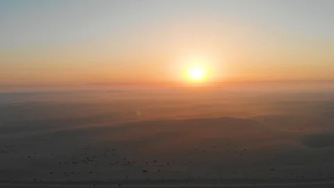 Desert Sunrise Drone Vídeo Stock 130072758
