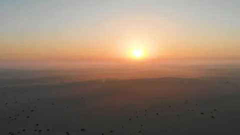 Desert Sunrise Drone Stock Footage 130072926