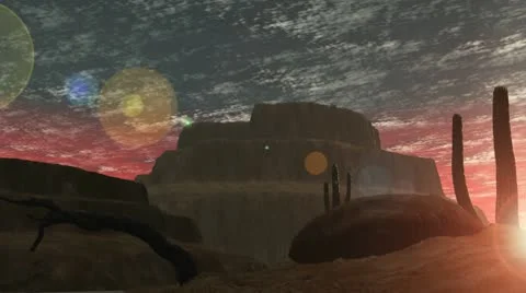 Desert sunrise Stock Footage 10795199