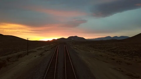 Desert Sunset Aerial  Stock Footage 86137016