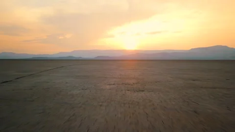 Desert Sunset Aerial Stock Footage 243805357