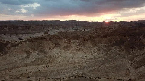 Desert Sunset aerial view Stock Footage 110937952