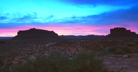 Desert Sunset Clouds Moving Stock Footage 124563344
