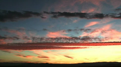 Desert sunset with colored sky Stock Footage 298804