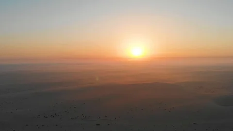 Desert Sunset Drone Stock Footage 130072785
