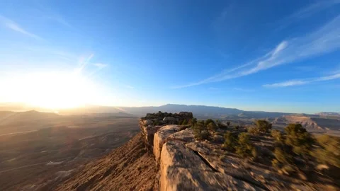 Desert Sunset Fast Flying Drone Shot Showing travel destination FPV Stock Footage 172119075
