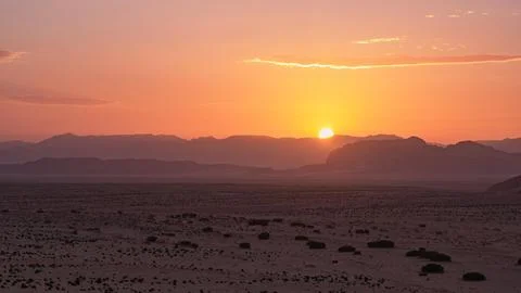 Desert Sunset Horizon Stock Photos