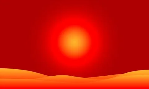 Desert at sunset Stock Illustration