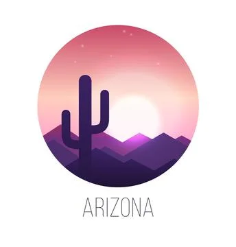 Desert Sunset Landscape Stock Illustration