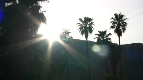 Desert Sunset over the mountains Stock Footage 25453628