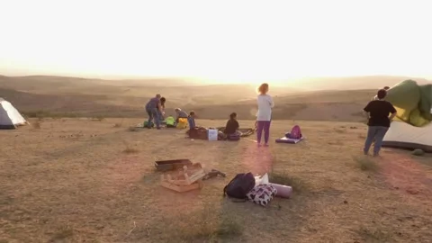 Desert sunset in summer. Stock Footage 159238340