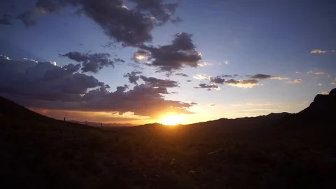 Desert Sunset Timelapse Stock Footage