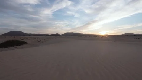 Desert Sunset Timelapse with Sun Rays Over Sand Dunes 스톡 동영상 331267359