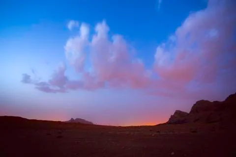 Desert sunset view Stock Photos