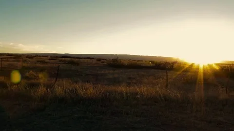 Desert sunset in West Texas Stock Footage