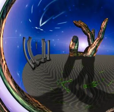 Desert Temple Stock Illustration