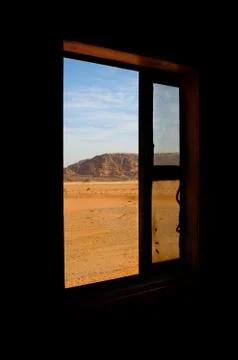 Desert through the window 스톡 사진
