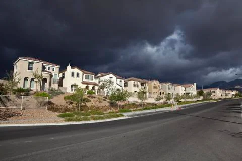 Desert thunder storm Stock Photos