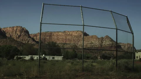 Desert Town Baseball Field Stock Footage 62892782