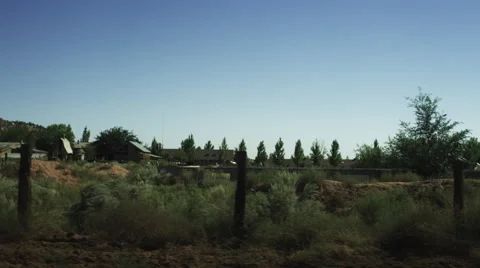 Desert Town Driving Stock Footage 62894985