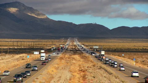 Desert Traffic Pollution Stock Footage 1056560