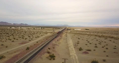 Desert Train - 360 degree pan following the Train as it goes by  스톡 동영상 86536769