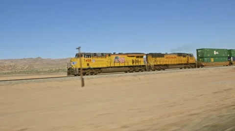 Desert train Stock Footage 21746449
