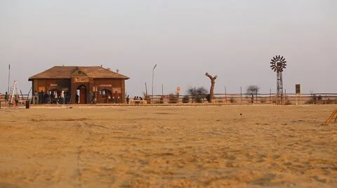 Desert Train station of Rajasthan Stock Footage 46421992
