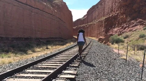 Desert Train Track Video stock 65059584