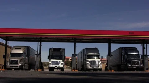 Desert Truck Stop 2 Stock Footage 73660066