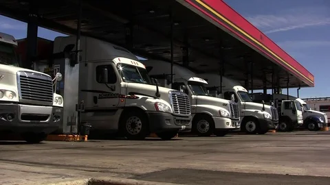 Desert Truck Stop 3 Stock Footage 73659682
