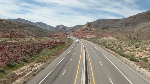Desert truck traffic HD 9201 Stock Footage