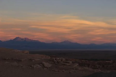 Desert twilight in Bolivia Stock Photos