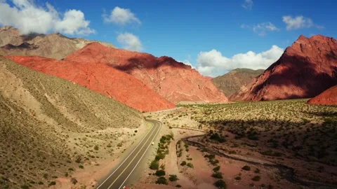 Desert Valley Road Cutting Through Ruta de los Seis Miles Stock Footage 328804034