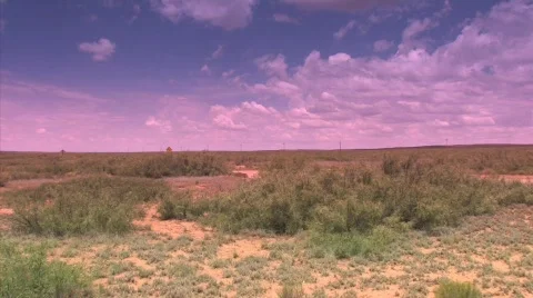 Desert with vanilla sky location 30 miles Northeast of Roswell New Mexico Video stock 740185