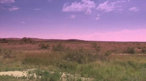 Desert with vanilla sky north of Roswell, NM scene of possible UFO crash Stock Footage