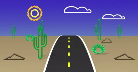 Desert Video Screens with alpha Matte 4K Stock Footage 63757389