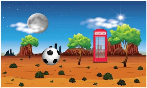 A desert view with advance technology Illustrazione stock