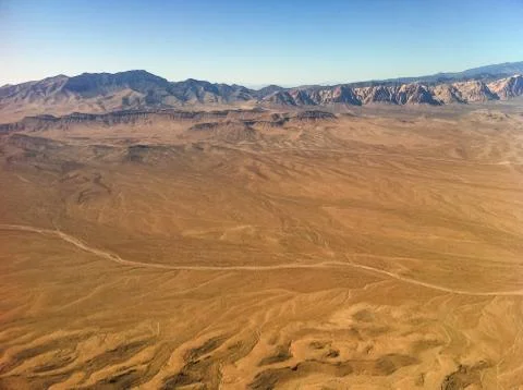 Desert view from airplane. Stock Photos