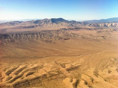 Desert view from the airplane. Stock Photos