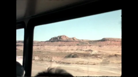 Desert View Through Bus Window Stock Footage 276291484