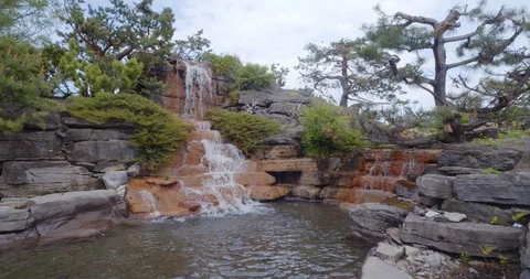 Desert Water fall wide angle footage Stock Footage 115111967