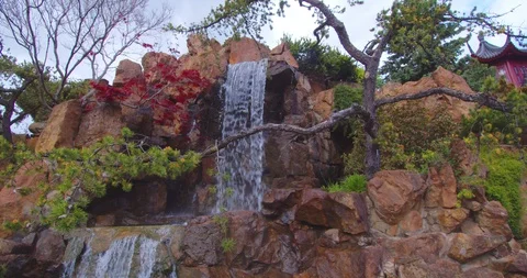 Desert Water fall wide angle footage Stock Footage 115115887