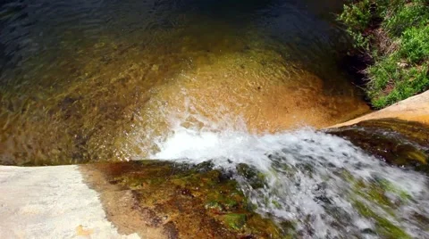 Desert Waterfall and lagoon Stock Footage 5873947