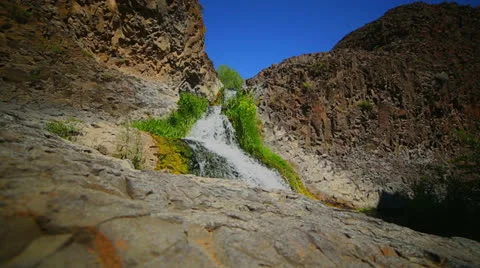 Desert Waterfall Stock Footage 25683294