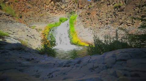 Desert Waterfall Stock Footage 25683443