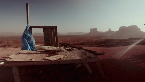 Desert Wind Blowing the Sheet Stock Footage 255711798